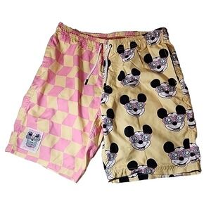 NEFF X DISNEY Shorts Mens Large Mickey Mouse Swim Skating Skate Board Drawstring